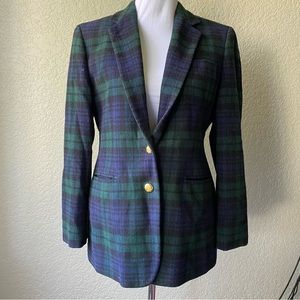 Lauren Ralph Lauren Plaid Green Blue Blazer Suit Jacket